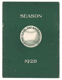1928 Cleveland Indians Yearbook Including Scored Program Insert